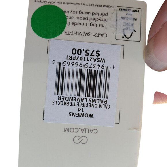 NEW Calia Palm Lavender Orange One Piece Long Sleeve Tummy Control Swim Suit - Picture 5 of 15